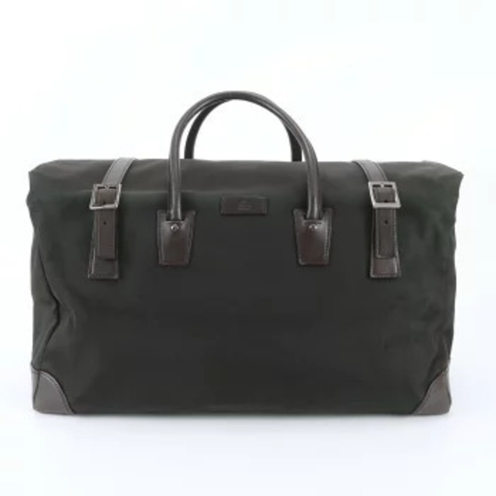 Gucci Leather Boston Bag Business Trip Travel Tote Carry On Black
